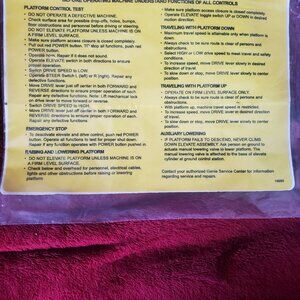 Genie Operating Instructions 18683 Decal NEW in Package